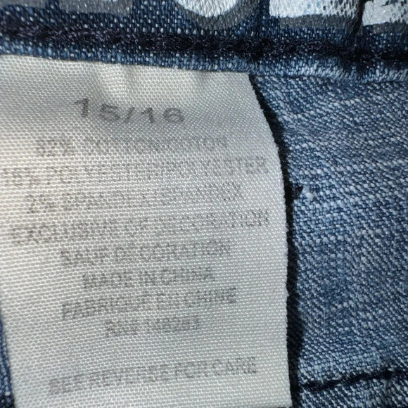 Hydraulic Jeans Cut Off Denim Thick Stitch Embroidered Shorts Size 15/16 - Picture 6 of 13